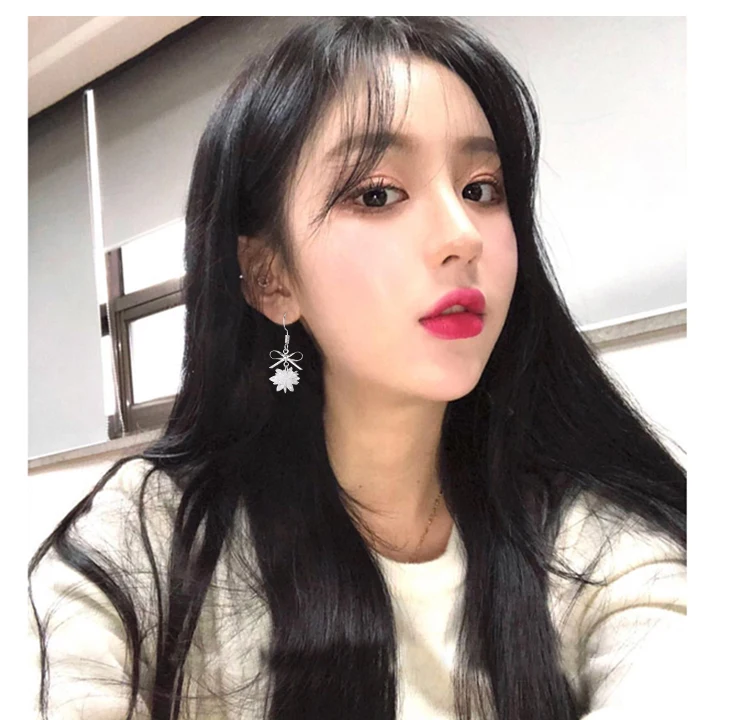 2018 Fashion Jewelry Beautiful Flower Bowknot Dangle Earrings Party Gift For Ladies Women Several Peach Blossoms Earring | Украшения и