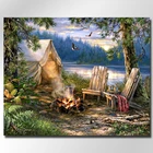 Алмазная 5d мозаика для кемпинга, полное сверление, круглаяквадратная картина, пейзаж, украшение для дома