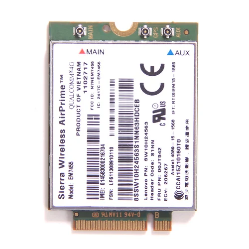 Sierra беспроводной EM7455 4G LTE Gobi6000 Qualcomm беспроводной LTE FDD WWAN IBM FRU: 00JT542 для lenovo T460 T460p L560 Yoga 260 P50