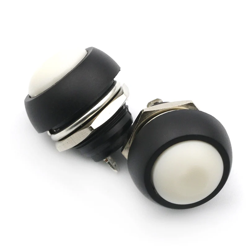 Белый 12mm PBS-33B Waterproof Momentary ON OFF Push Button Swithch Mini Round Switch - Цвет: Белый