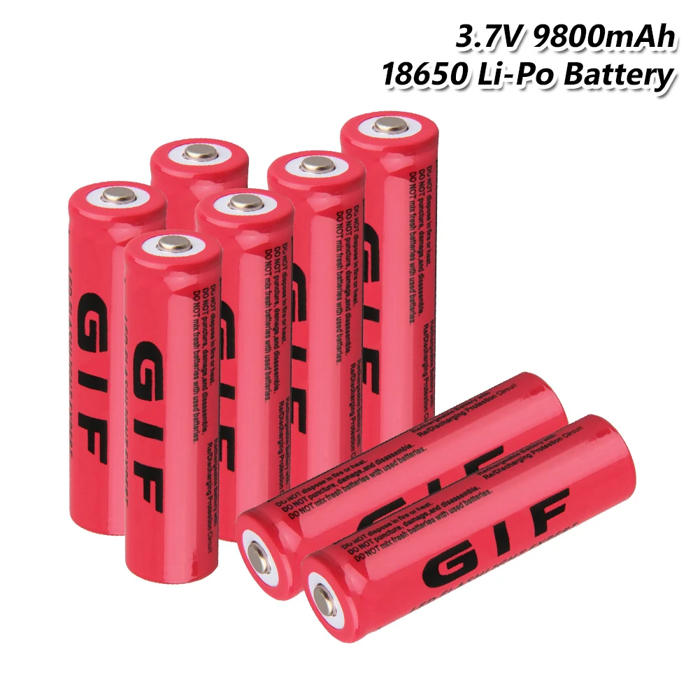 2019 YCDC 100% Новый оригинальный 18650 Аккумулятор Перезаряжаемый 3 7 V 9800mAh GIF литий