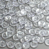 100pcs 12 20l 2holes transparent buttons clear sewing polyester resin shirt button for clothes diy bottones apparrel accessories