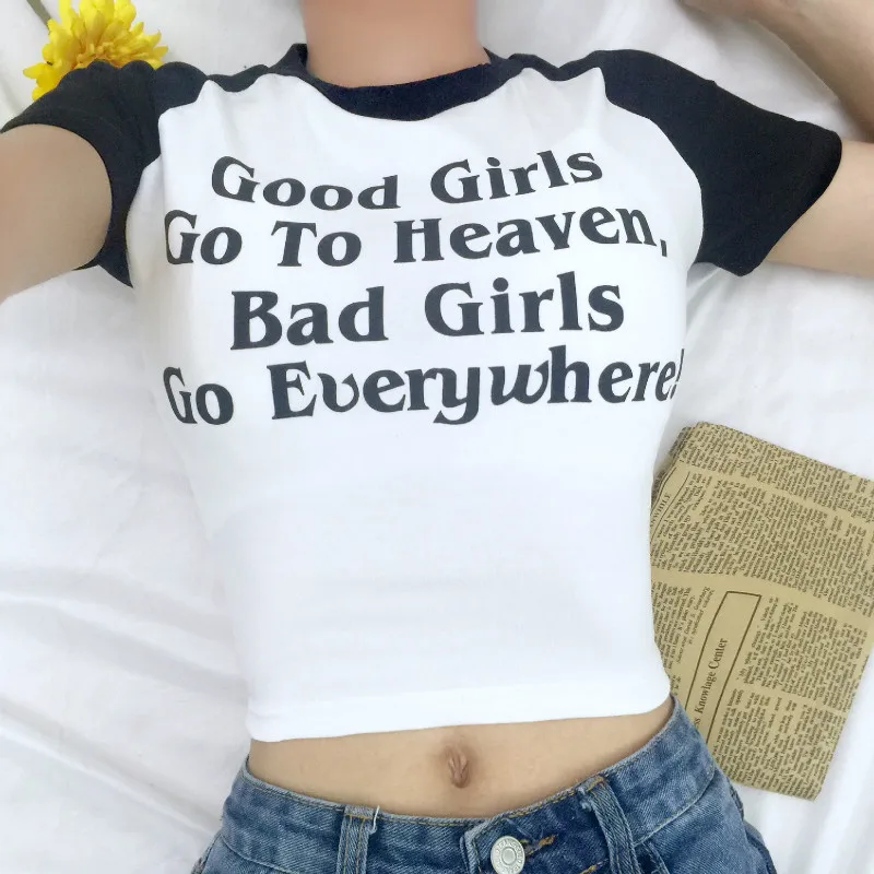 Женская футболка с коротким рукавом круглым вырезом и принтом букв | одежда