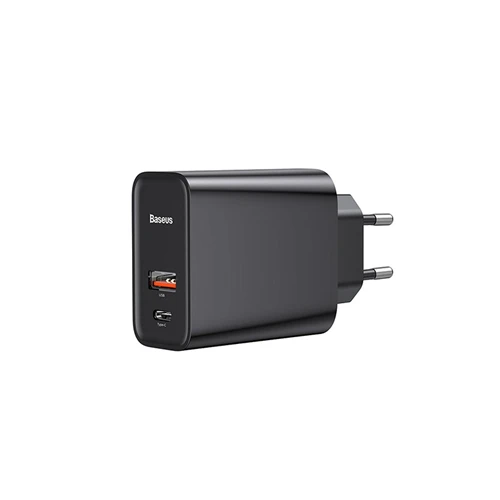 Baseus Quick Charge 4,0 3,0 30 Вт USB зарядное устройство для huawei PD быстрое зарядное устройство для Xiaomi mi 9 mi 9 Dual USB зарядное устройство для iPhone X XR XS - Тип штекера: Black EU USB and C