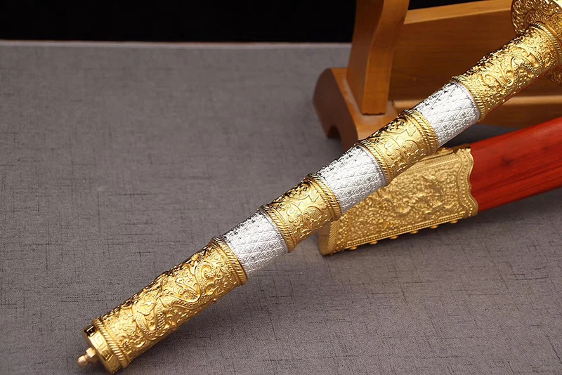 Китайский Kangxi меч прямой клинок 1060 Высокоуглеродистая сталь японский