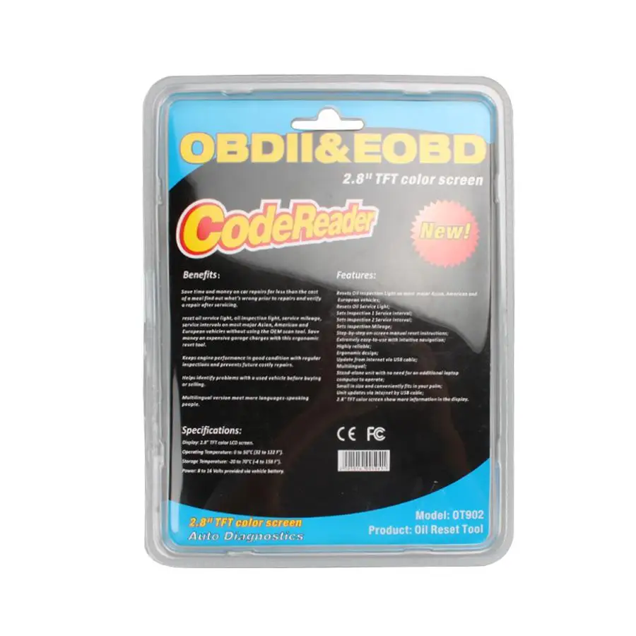 2017 New Arrivel 100% Original QuickLynks OBDII Oil Service Reset Tool OT 902 Airbag OT902 Free Shipping |