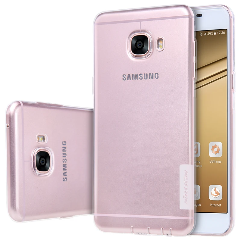 Nillkin Nature прозрачный Мягкие силиконовые ТПУ для Samsung назад Smart Cover C5 телефон