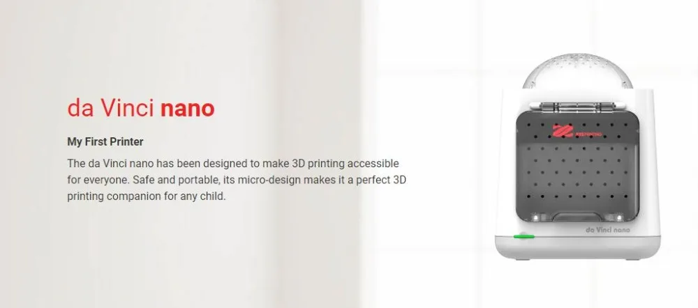 XYZprinting экономичная безопасность 3D-принтер нано домашний мини-Корпус для образования
