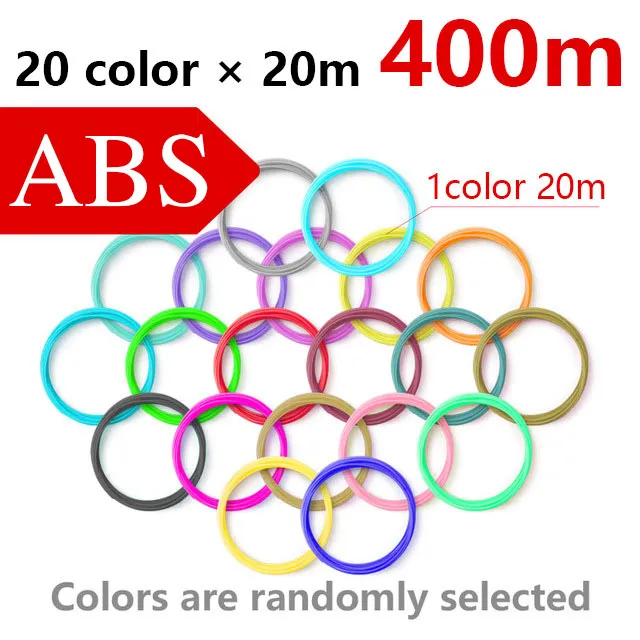 abs 400m Abs1.75mm filamen для 3d Ручка 3d 3d-ручка, 3d-ручки безопасный пластиковый 3d печать материал лучший подарок 20 видов цветов купить два-10 - Цвет: abs 400m