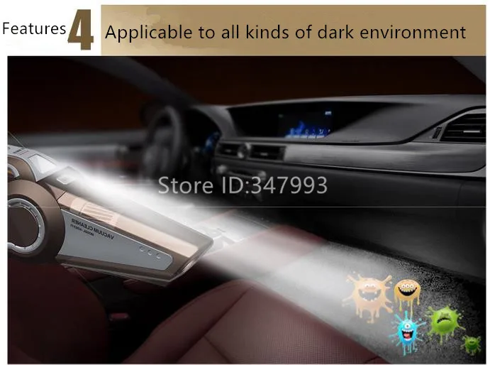 

FUFLY Multi-function Portable Car Vacuum Cleaner 12V 4 IN 1 120W High-Power Wet and Dry Aspirador pressure pneumatic lighting