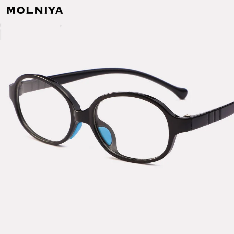 Модные TR90 круглые оправы для очков мальчиков и девочек очки близорукости Детская