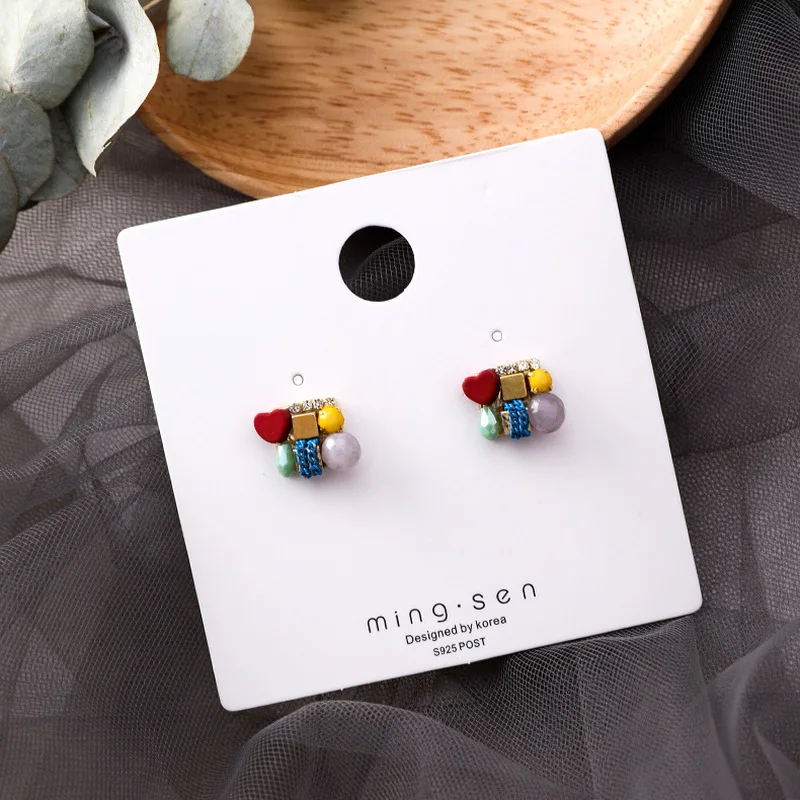 2019 новые серебряные иголки сердце из имитации жемчуга Серьги гвоздики ручной
