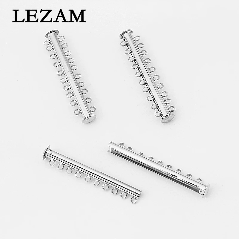 

5Sets Fashion Jewelry Antique 10 Strands Magnetic Slide Lock Clasps Bayonet Clasp Jewelry Findings 50*10mm