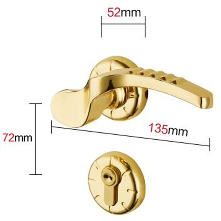 Split gold personalized fashion mute handle lock zinc alloy bedroom door Matte nickel interior solid wooden locks | Обустройство дома