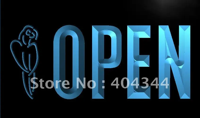 

LK804- OPEN Parrot Bird Bar Beer Pub NR LED Neon Light Sign