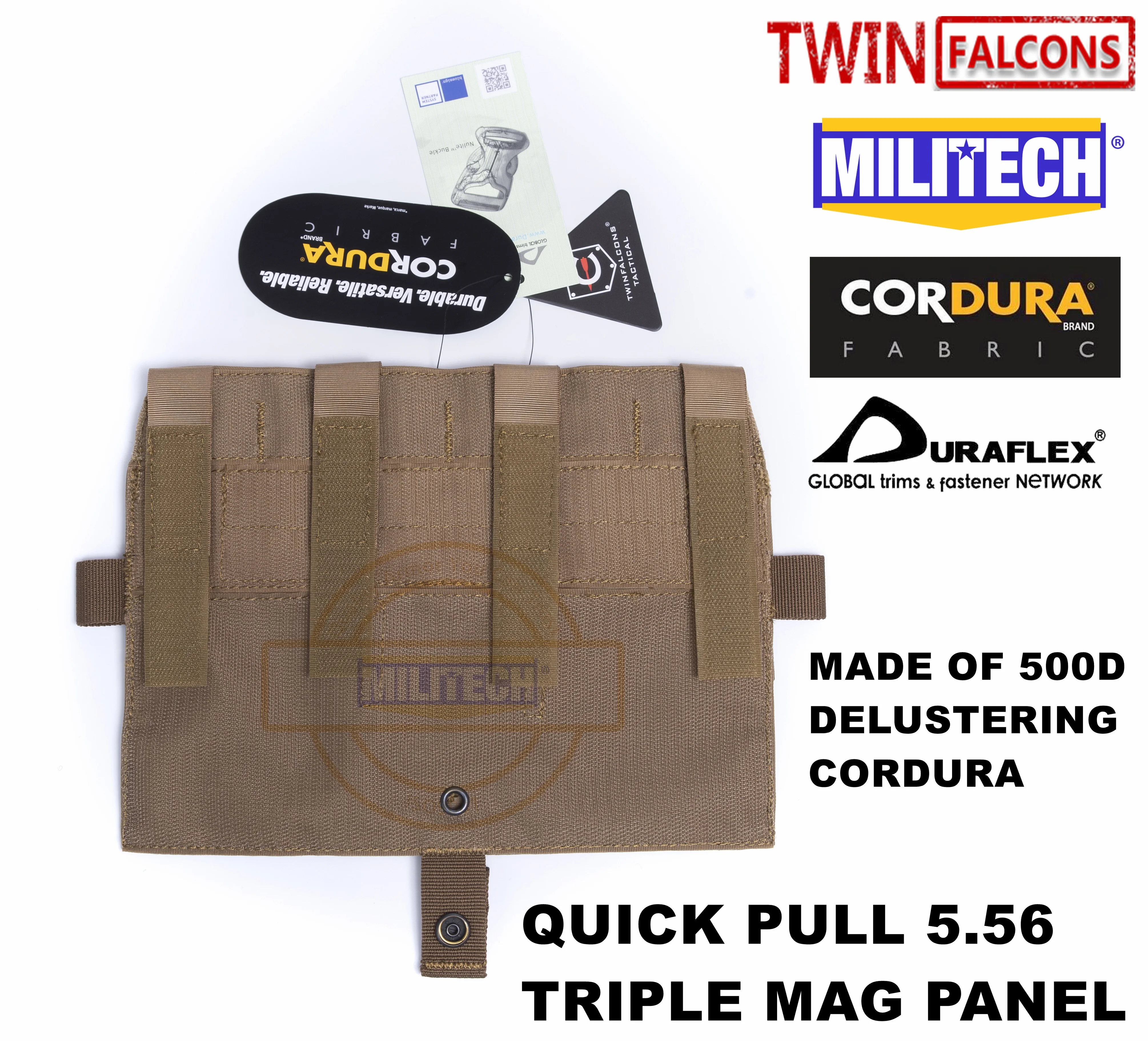MILITECH twinfalcon TW Delustered Съемный клапан Тройная M4 5 56 Mag плоская панель для AVS CPC JPC 2 0 FCSK