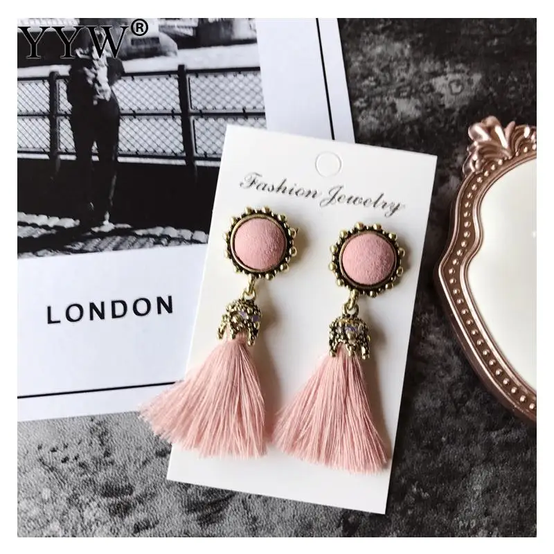 Женские серьги с бахромой модные ювелирные изделия винтажные бархатные