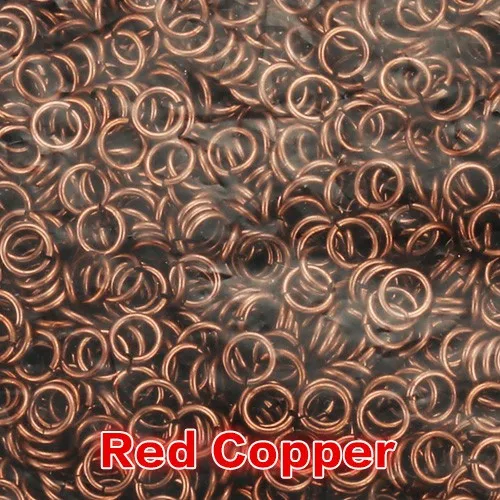 red copper ZHUKOU, 200 шт./лот, 4, 5, 6, 7, 8 колец, серебро/золото, разъемные кольца, соединители для самостоятельного изготовления ювелирных изделий, аксессуары - Цвет: red copper