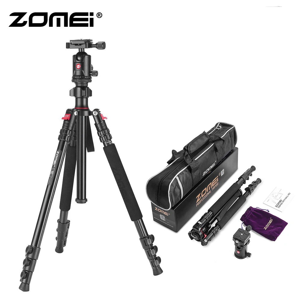 Компактный дорожный штатив Zomei M7 с шаровой головкой БЫСТРОРАЗЪЕМНАЯ пластина DSLR