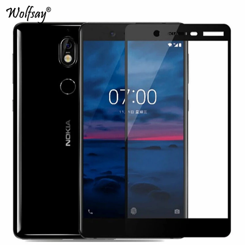 

Wolfsay For Tempered Glass Nokia 7 Plus Screen Protector 3D Curved Edge Full Cover Glass For Nokia 7 Plus Glass For Nokia7 Plus