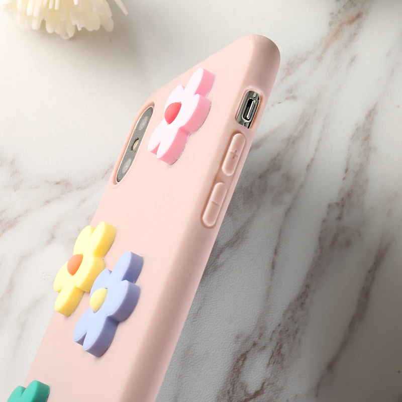 11 Colors DIY Flowers Phone Cases For iPhone X XR XS Max 5 5S SE 6 6S Plus Soft Tpu 7 8 Pro 6.5Inch |