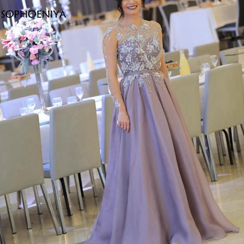 

New Arrival High Neck Long sleeve evening dresses 2023 Beaded Pearls Evening gown robe de soiree Abendkleider