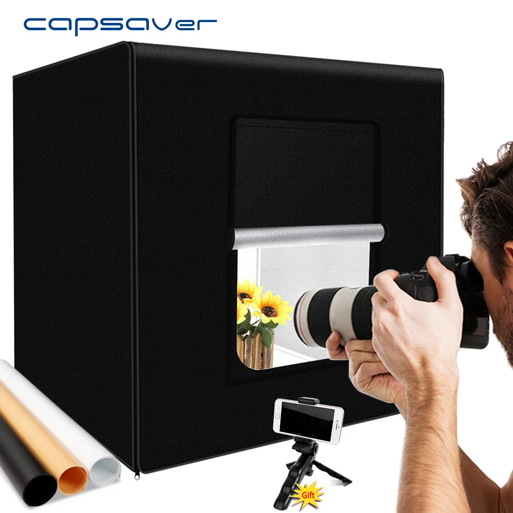 Capsaver M40II портативный светодиодный светильник для фотостудии 40 см, складной светильник, коробка, фото светильник, палатка, софтбокс, комплект для ювелирных изделий, игрушка, съемка