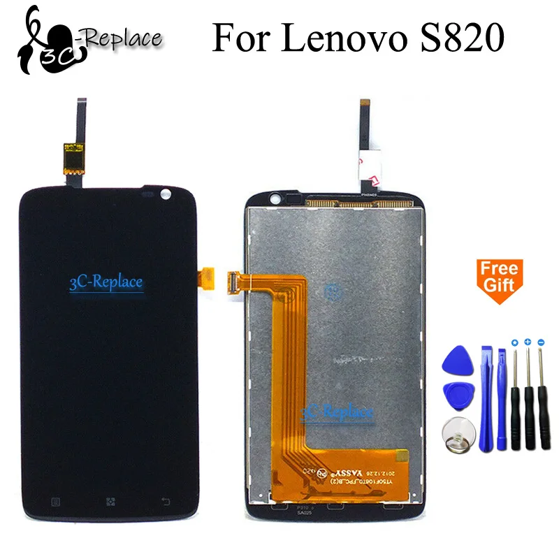 Высококачественный черный ЖК дисплей 4 7 дюйма для Lenovo S820 S820T сенсорный экран
