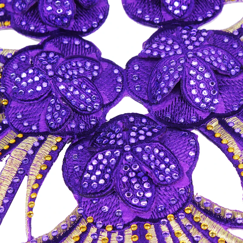 Кружевной воротник из 2 предметов украшенный бусинами и стразами патчи кружевной