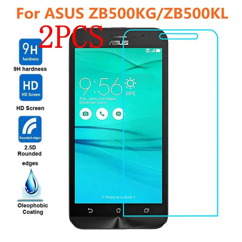 Закаленное стекло для ASUS Zenfone Go ZB500KL 2 шт. защитная пленка экрана ZB500KG X00AD X00ADC X00ADA
