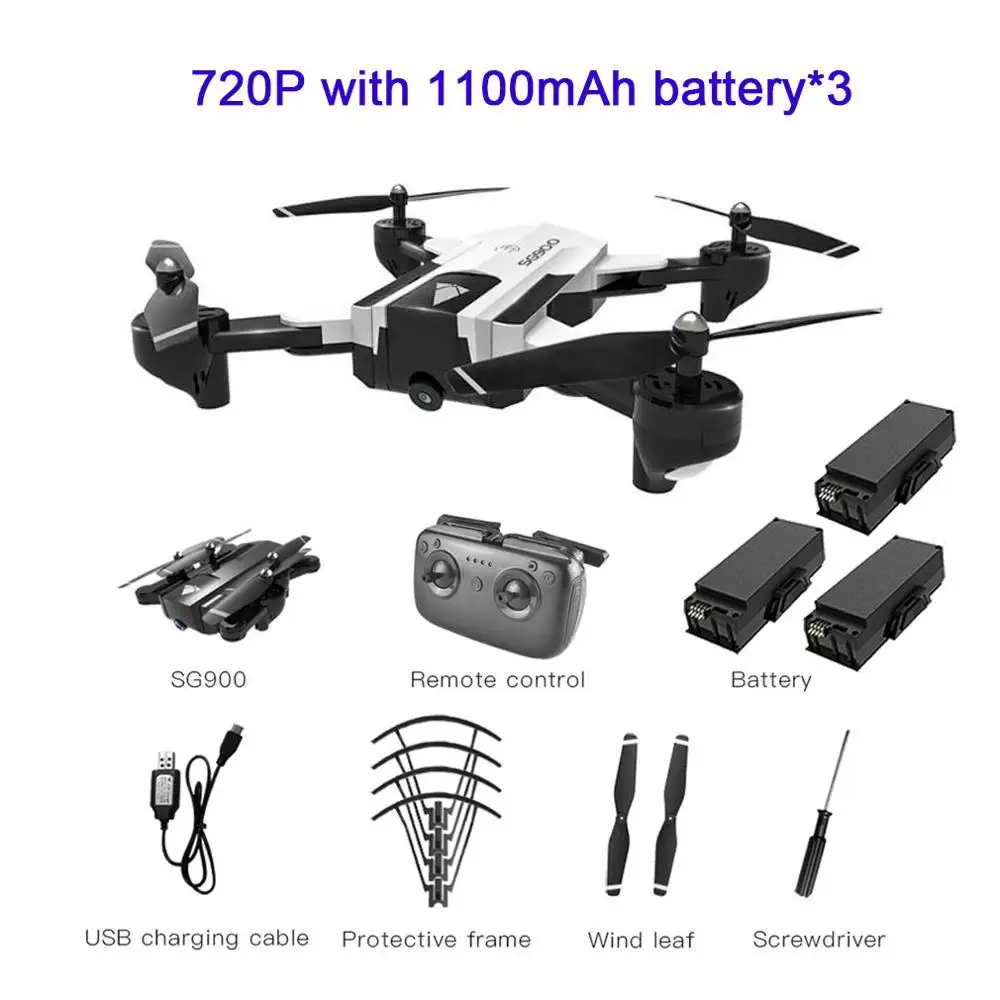 SET 6 Дрон SG900 с камерой HD 720P Профессиональный FPV Wifi Радиоуправляемый Дрон с фиксированной точкой удержания высоты слежения за мной Дрон Квадрокоптер VS SG900S F196 - Цвет: SET 6