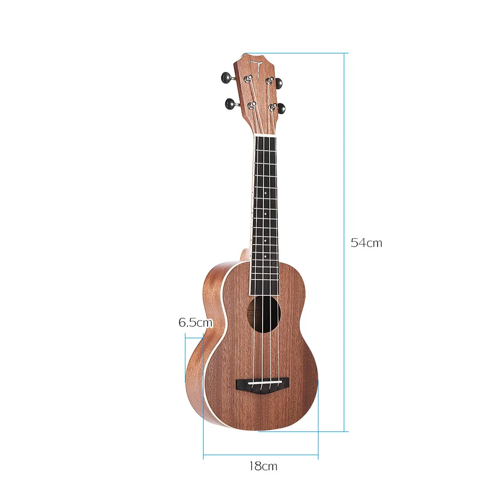 

TOM TUS-200B 21" Acoustic Soprano Ukulele Ukelele Uke Kit Sapele Wood with Carrying Bag Strap Strings Clip-on Tuner