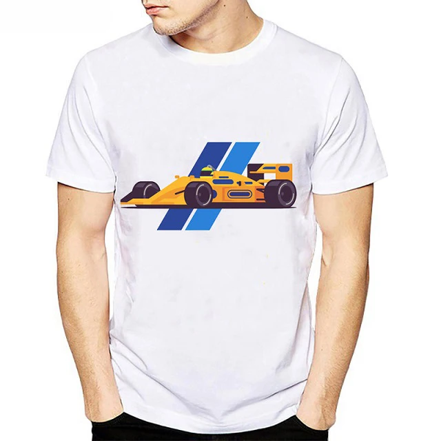 F1 Ayrton Senna футболка для мужчин любителей гоночных машин Мужская крутая белая