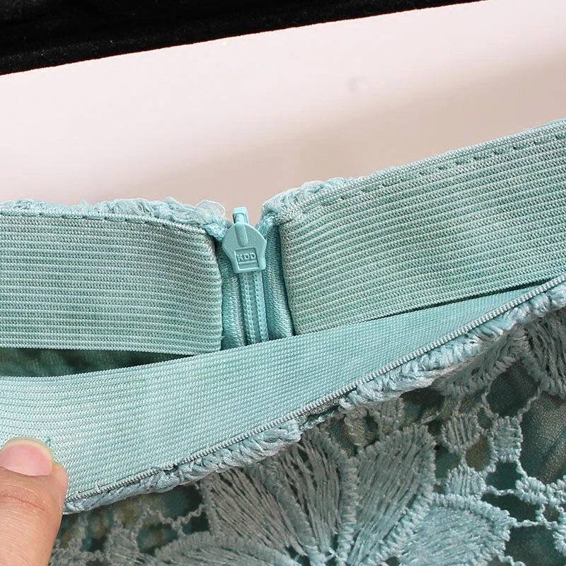 Женская кружевная юбка MUMUZI розовая с высокой талией и цветочным принтом весна