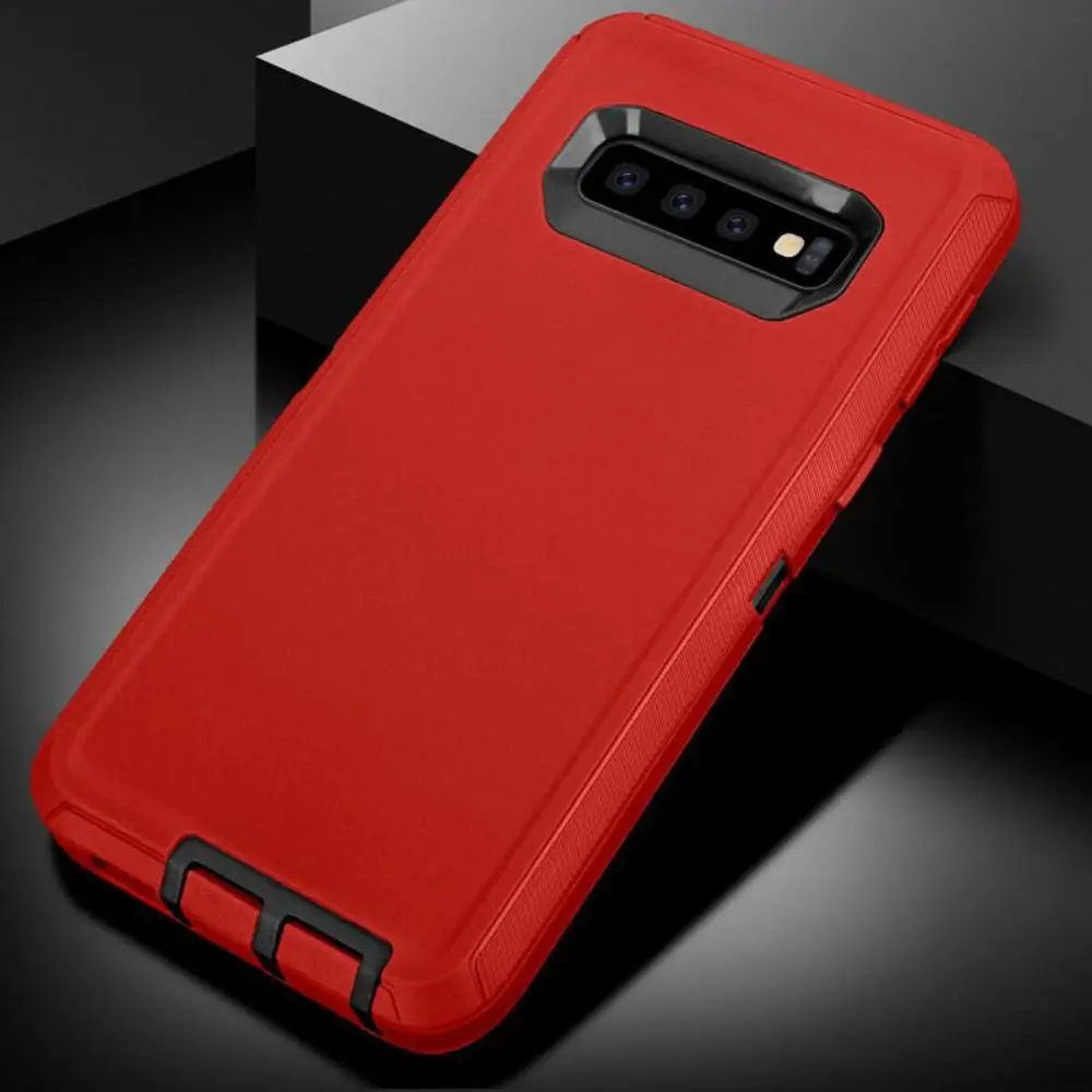 Красный Для samsung Galaxy S9 S9 plus S8 S7 edge гибридный защитный противоударный Прочный чехол для телефона PC и TPU комбинированный чехол для S10 S10 lite coque - Цвет: Красный