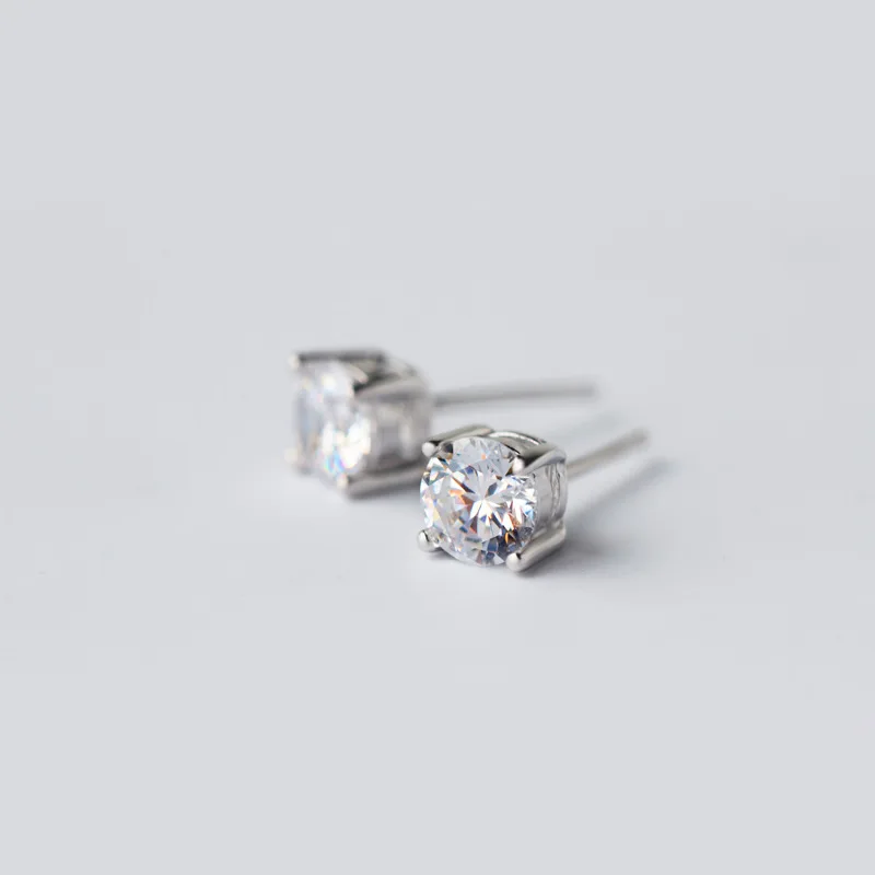 WTLTC Изящные маленькие серьги с цирконием кубической огранки для женщин 925