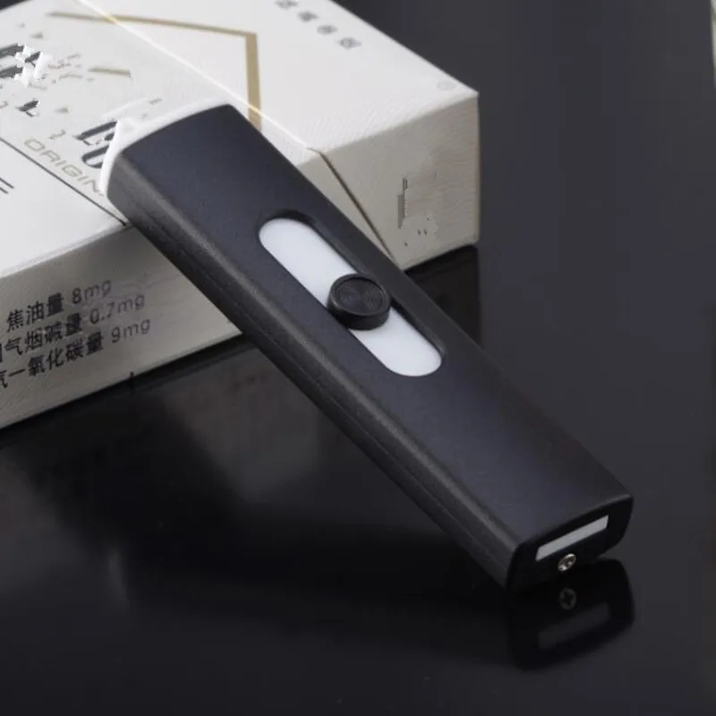 Небольшой тонкий зарядка через usb ветрозащитная Зажигалка для курения