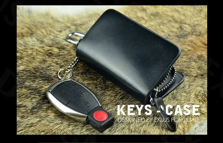 Роскошный кожаный чехол для автомобильных ключей кошелек кольцо Lamborghini Aston Martin