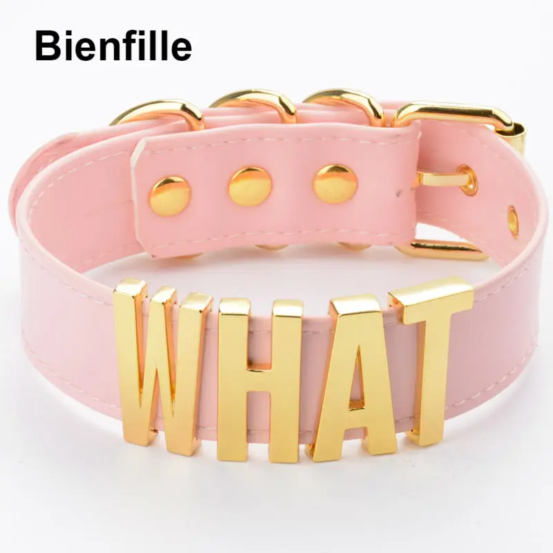 Крутой женский Готический чокер ручной работы с золотыми буквами для девушек и