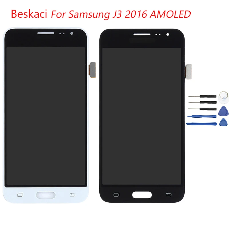 Beskaci J320F ЖК дисплей AMOLED для Samsung Galaxy J320 J320FN J320M J320H J3 2016 Дисплей Сенсорный экран