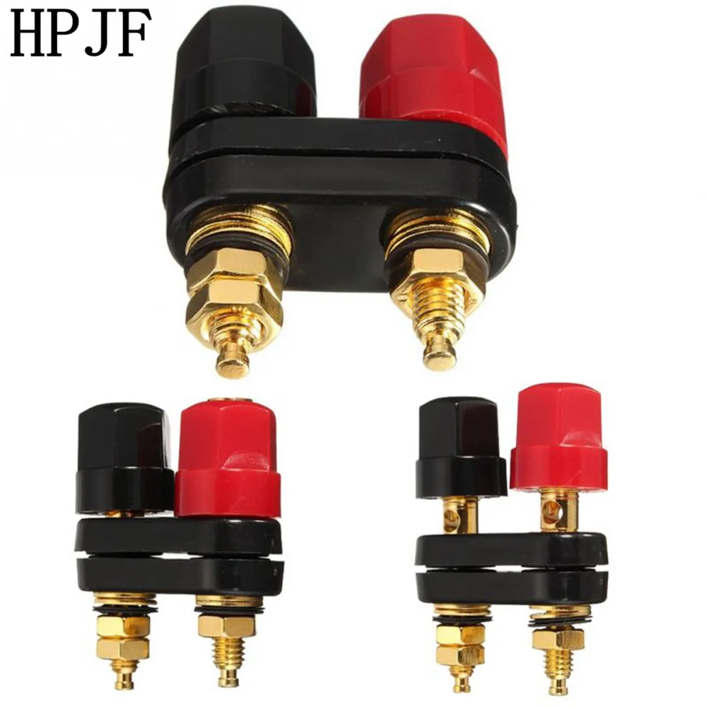 2pcs/lot Connecter Banana Plug Gold Plate Red Black Connector Terminal Plugs Binding Post in Wire Connectors 4MM | Обустройство дома