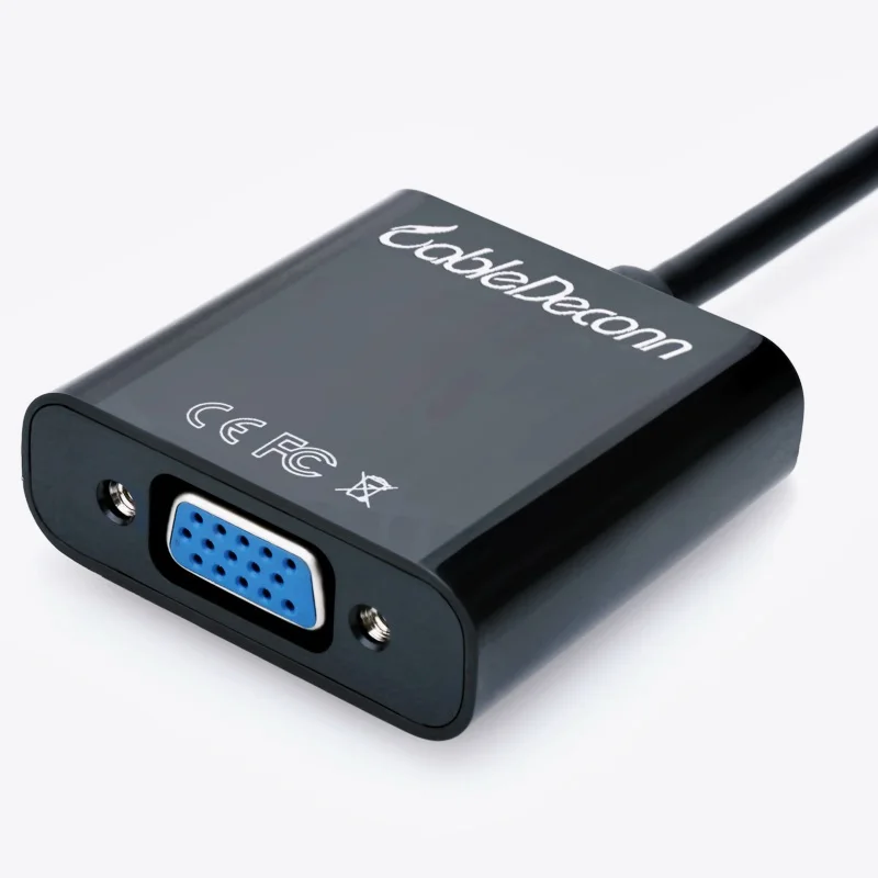 HDMI Вход to VGA Выход Проекторы адаптер мониторов для портативных ПК черный
