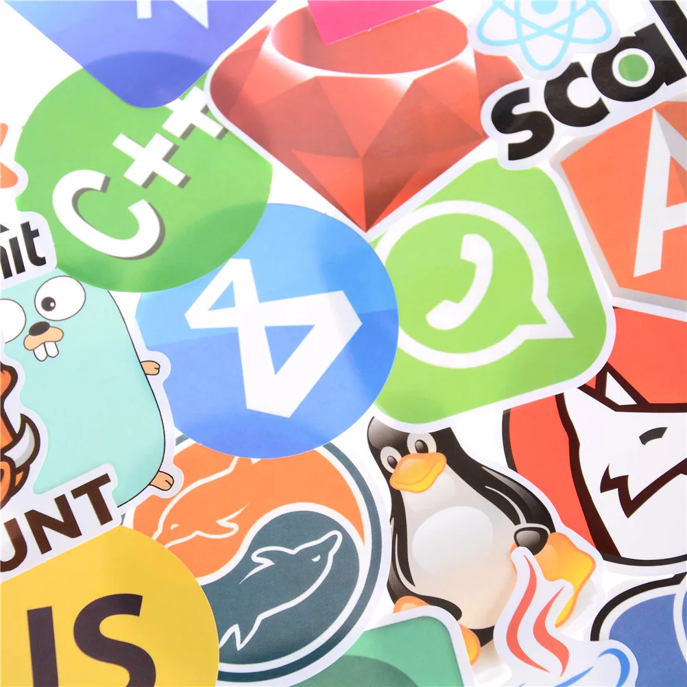50 шт. для Стикеры автомобиля ноутбука DIY интернет Java JS Php Html Cloud Docker Биткоин язык