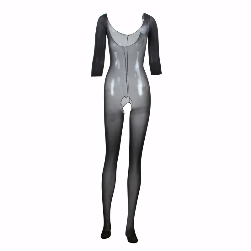 Сексуальное прозрачное и Непрозрачное боди с открытой промежностью рукавом до