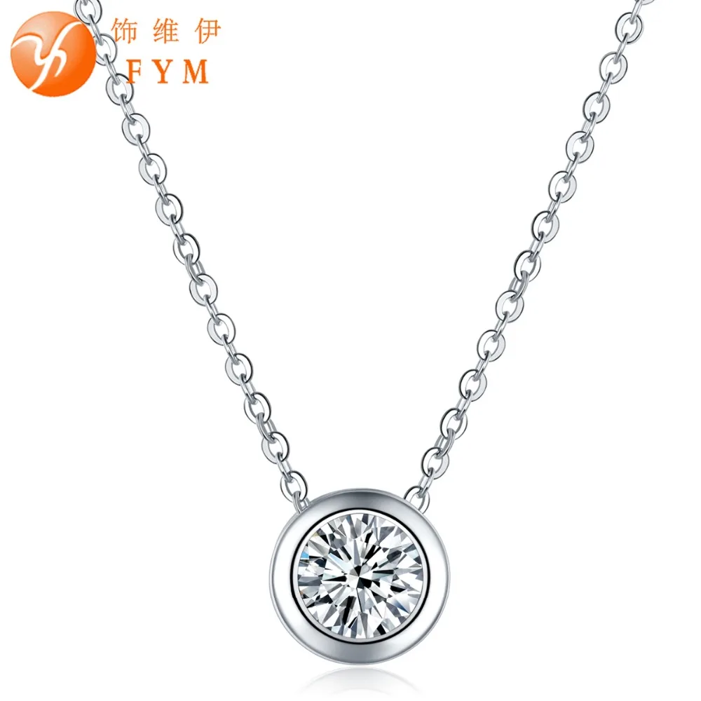 

FYM New 8 Color Luxury Cubic Zirconia Crystal Chain Necklaces&Pendant Sliver Color Necklace Jewelry for Women Party Wholesale