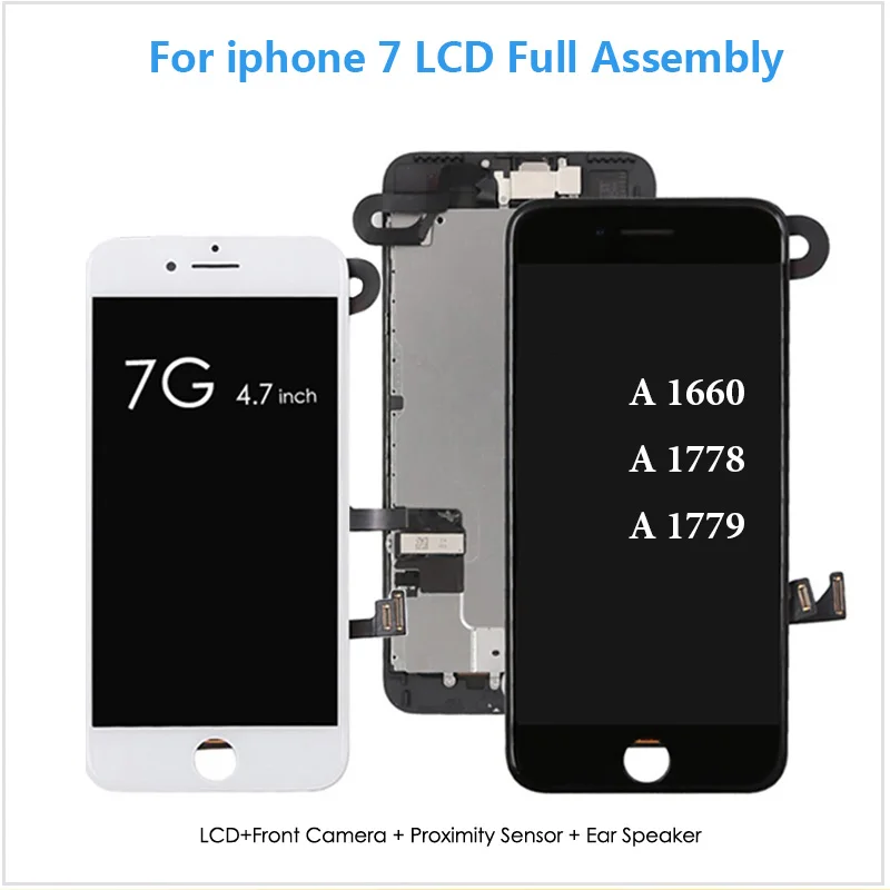 LCD Display For iPhone 7 A1662 A1778 A1779 Touch Screen Digitizer Full Set Assembly Replacement +Front Camera+Sensor+Ear Speaker | Мобильные