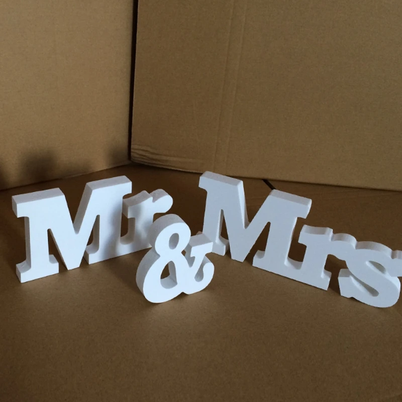 Свадебные украшения Mr& Mrs белые деревянные буквы знак для милый декор стола