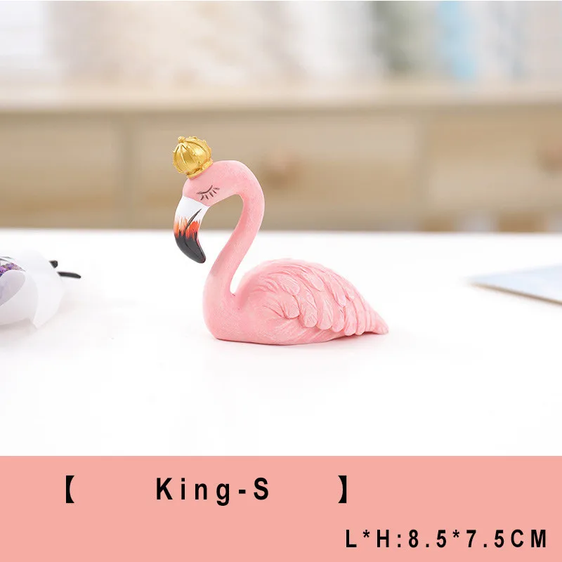King - S Dropshiping King, queen, фламинго, декоративные фигурки, декор стола, свадебные подарки для влюбленных, украшение для дома, сделай сам, изделия из смолы - Цвет: King - S