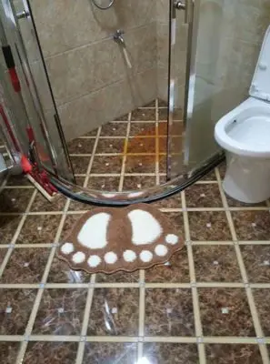 Классический коричневый коврик для ванной двухслойный замшевый напольный ног