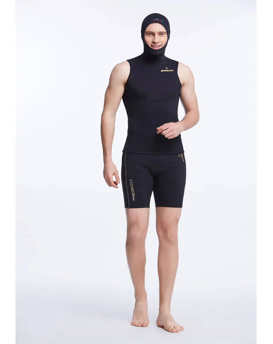 Неопреновая куртка 3 мм гидрокостюм верхняя черная передняя молния для